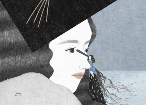 Lo sguardo è vacuo, il volto inespressivo, mentre i pensieri sconfinano e si svelano dietro una trasparenza innocente.jpg