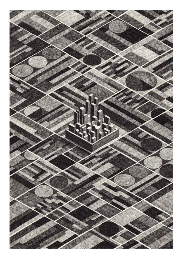 vedere se ha bisogno di essere messa in ordine, un ordine analitico, che parte dalla punta di una matita lasciata in libertà e che ritrova la sua via accompagnata dalla squadretta, dal