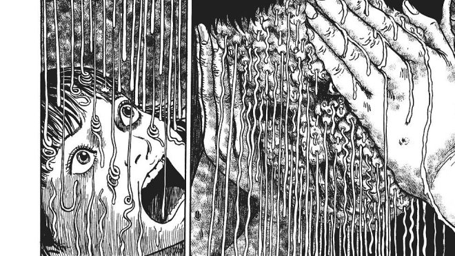 36 per junji ito la paura è un'ossessione, che si riflette in una pupilla serrata e che vaga nel bianco e nero delle vignette in cui è intrappolata