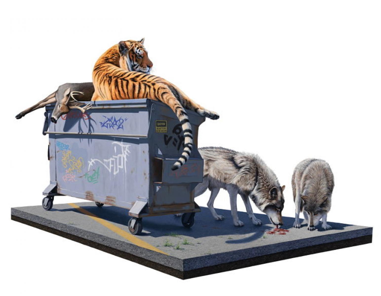 27 la polemica di Banksy (fatta di bombole spray e immagini evocative) alla quiete del respiro animale